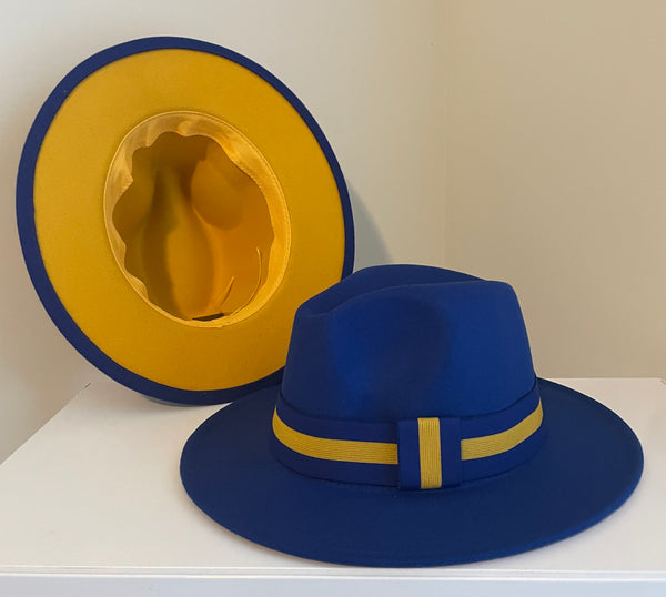 Royal Blue/Gold Bottom Fedora