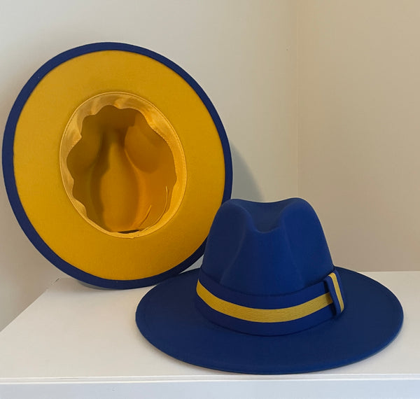 Royal Blue/Gold Bottom Fedora