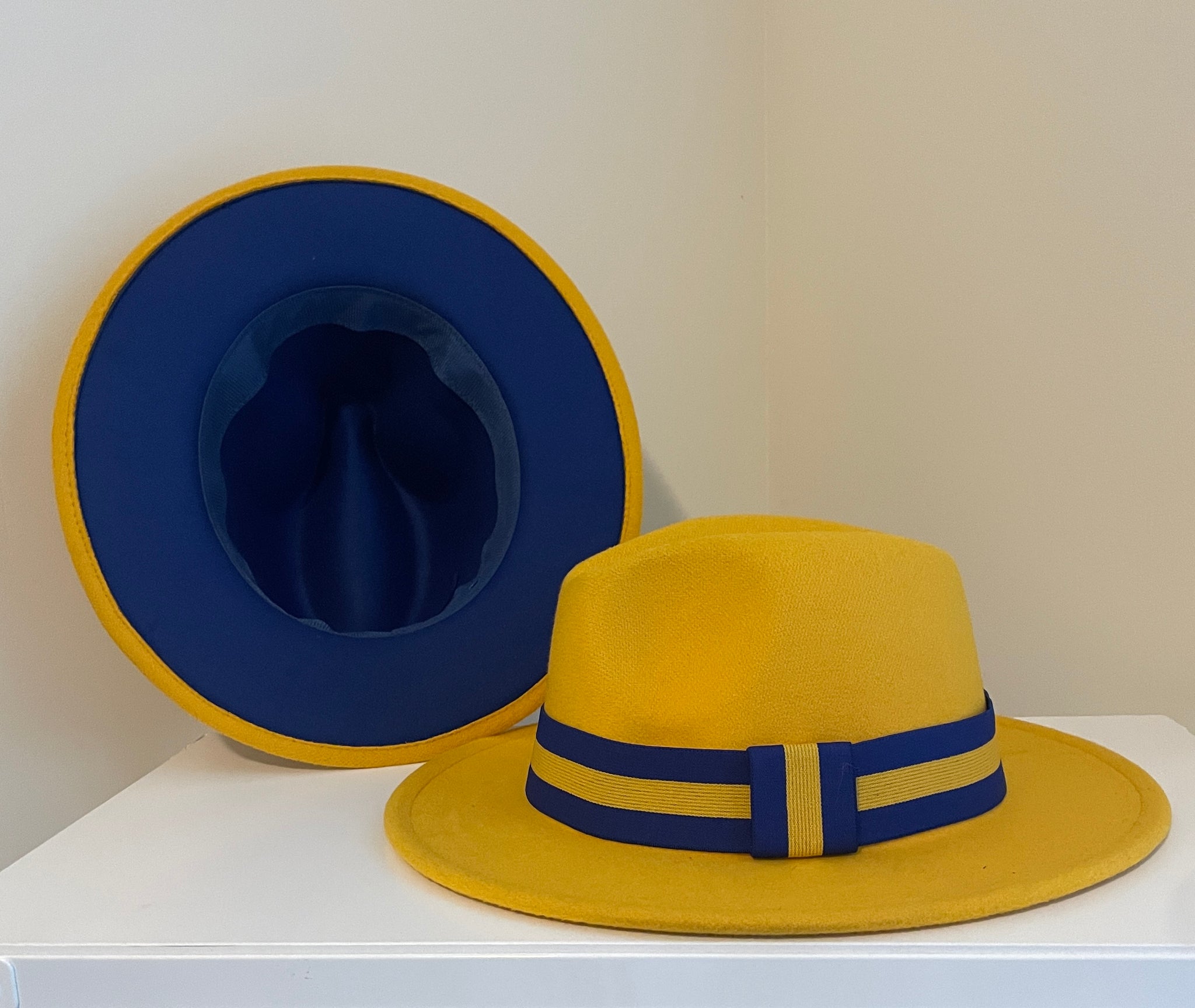 Gold/Royal Blue Bottom Fedora