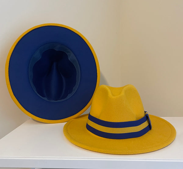 Gold/Royal Blue Bottom Fedora